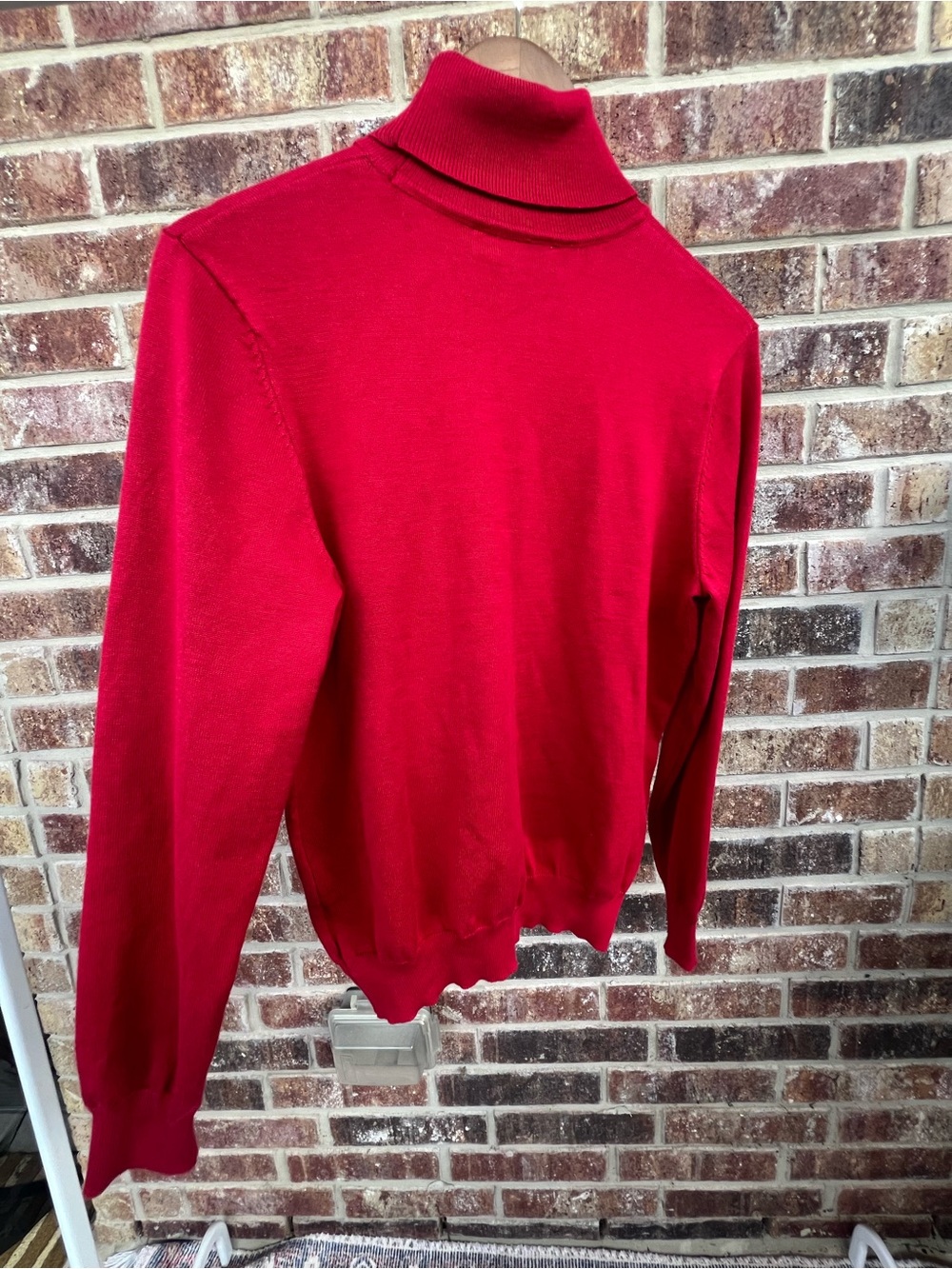 Madison Grey Vibrant Red Turtleneck Knit Sweater - Size Large